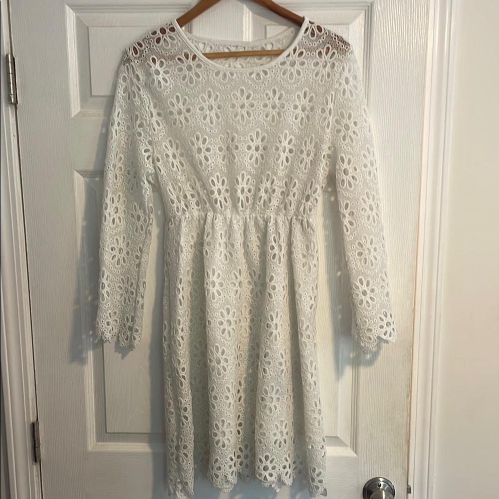 White Lace Floral Dress